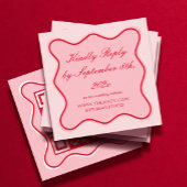 Valentijn rood en roze bruiloft RSVP Qr Code Informatiekaartje