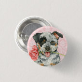 Valentijn Roos Australian Cattle Dog Ronde Button 3,2 Cm (Voorkant /achterkant)