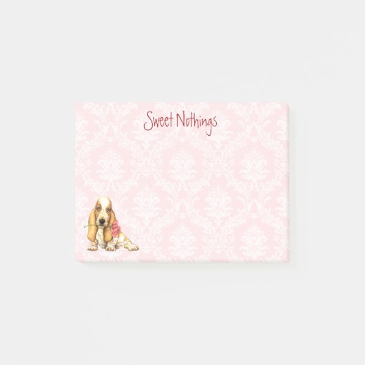 Valentijn Roos Basset Post-it® Notes (Voorkant)