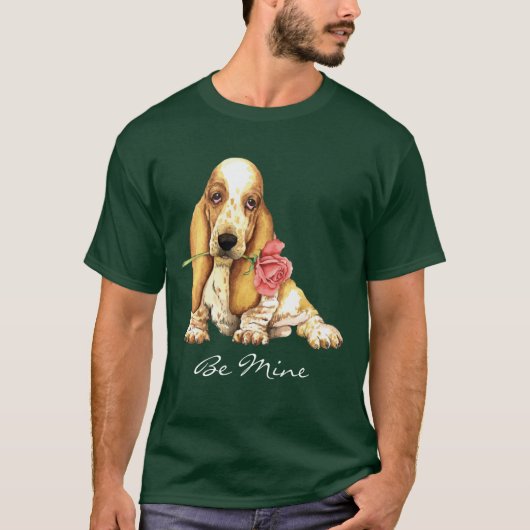 Valentijn Roos Basset T-shirt (Voorkant)