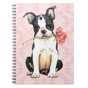 Valentijn Roos Boston Terrier Notitieboek