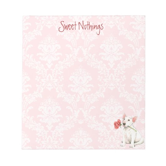 Valentijn Roos Bull Terrier Notitieblok (Voorkant)