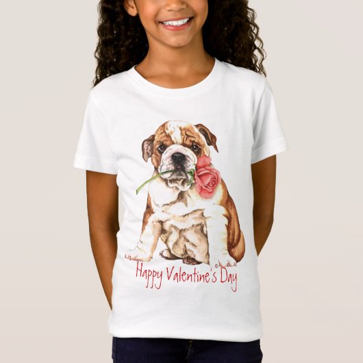 Valentijn Roos Bulldog T-shirt (Voorkant)