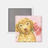 Valentijn Roos Chesapeake Bay Retriever Magnet Magneet (Voorkant / Achterkant)