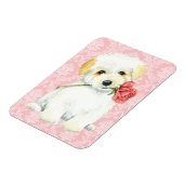 Valentijn Roos Coton de Tulear Magneet (Linkerzijde)