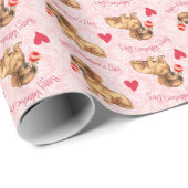 Valentijn Roos Dachshund Cadeaupapier (Rol Hoek)