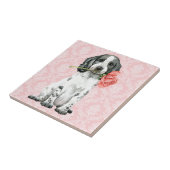 Valentijn Roos Engelse Cocker Spaniel Ceramic Tege Tegeltje (Zijkant)