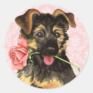Valentijn Roos GSD Ronde Sticker