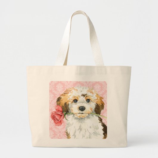 Valentijn Roos Havanese Grote Tote Bag (Voorkant)