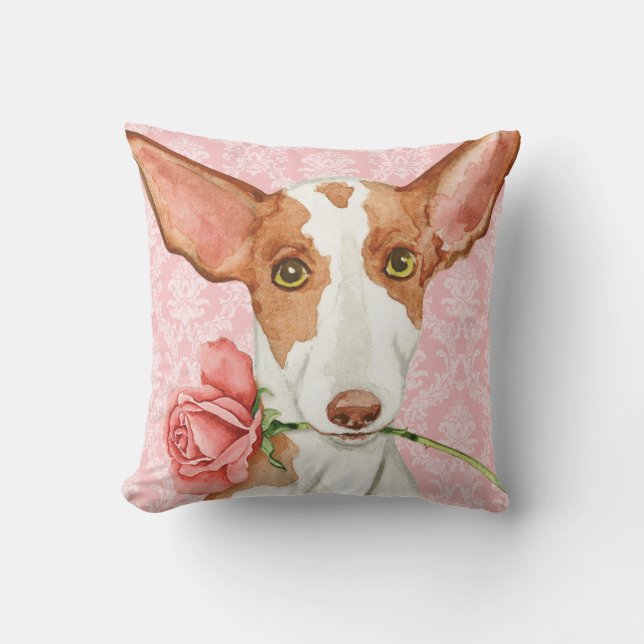Valentijn Roos Ibizan Hound Kussen (Voorkant)