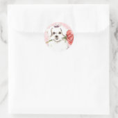 Valentijn Roos Maltese Ronde Sticker (Tas)