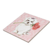 Valentijn Roos Maltese Tegeltje (Zijkant)