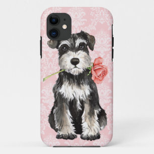 Valentijn Roos Mini Schnauzer iPhone 11 Hoesje