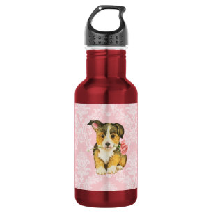 Valentijn Roos Pembroke Welsh Corgi Waterfles