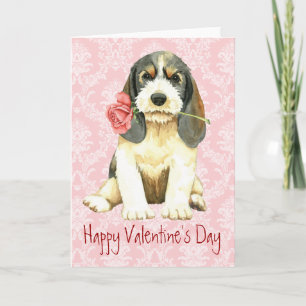 Valentijn Roos Petit Basset Griffon Vendeen Feestdagen Kaart