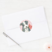 Valentijn Roos Pit Bull Ronde Sticker (Envelop)