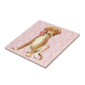 Valentijn Roos Saluki Tegeltje (Zijkant)