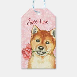 Valentijn Roos Shiba Inu Cadeaulabel