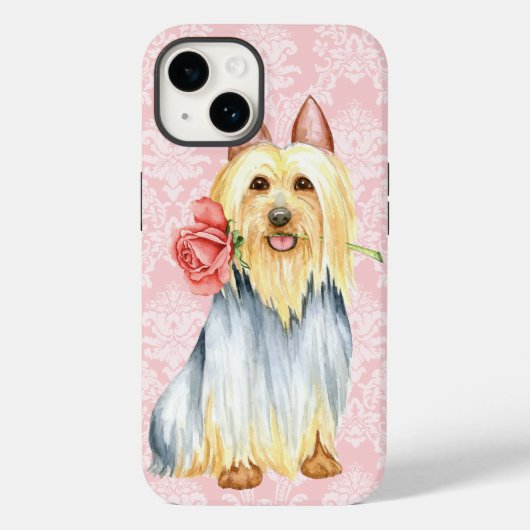 Valentijn Roos Silky Terrier Hoesje-Mate iPhone Ca Case-Mate iPhone Case (Achterkant)