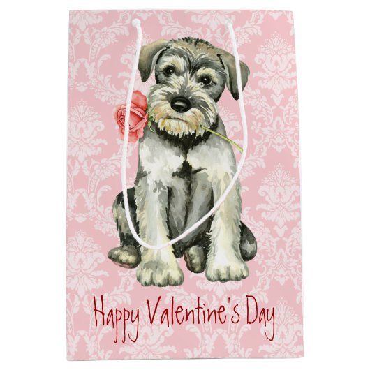 Valentijn Roos Standard Schnauzer Medium Cadeauzakje (Voorkant)