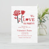 Valentijn Roos Uitnodiging (Staand voorkant)