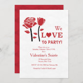 Valentijn Roos Uitnodiging (Voorkant / Achterkant)