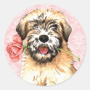 Valentijn Roos Wheaten Ronde Sticker