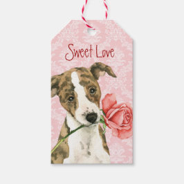 Valentijn Roos Whippet Cadeaulabel