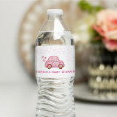 Valentijn Roze Auto Baby shower Waterfles Etiket