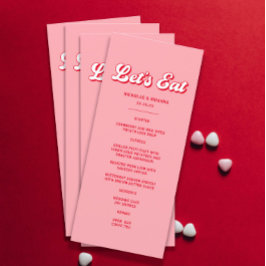 Valentijn roze en rode bruiloft menu