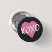 Valentijn Roze Hart XOXO Ronde Button 3,2 Cm (Voorkant /achterkant)