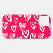 Valentijn roze harten: schets achtergrond Case-Mate iPhone case (Achterkant (horizontaal))