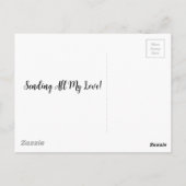 Valentijn roze poot print hart briefkaart (Achterkant)