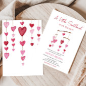 Valentijn Roze Rood Hart Baby shower Kaart