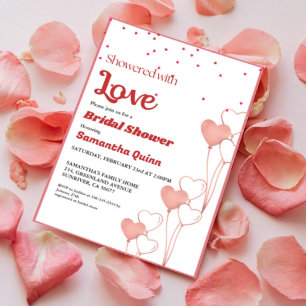 Valentijn Roze & Rood hart Vrijgezellenfeest Kaart
