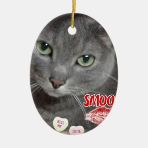 Valentijn Russisch blauw katje Keramisch Ornament