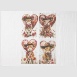 Valentijn Rustic Highlanders Tissuepapier