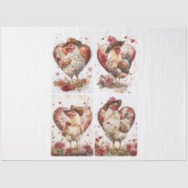 Valentijn rustieke kippen tissuepapier