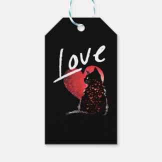 Valentijn s dag zwart kat liefde kat mam t Shirt Cadeaulabel