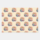 Valentijn schattige katten stippen vierkant patroo inpakpapier vel (Voorkant)