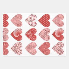 Valentijn schattige lieve liefde rode hart patroon inpakpapier vel