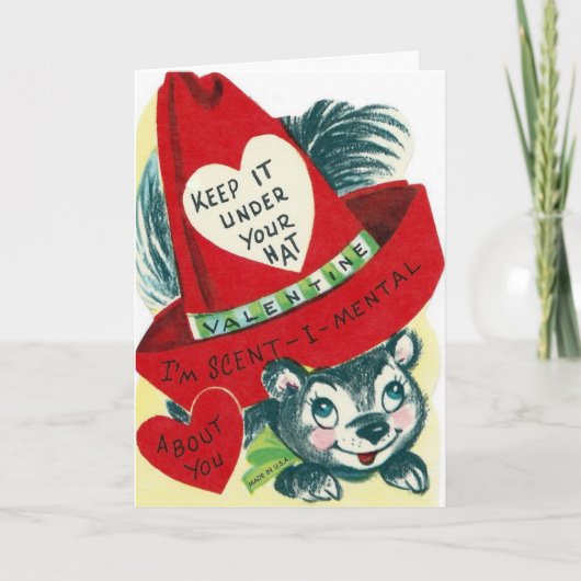  Valentijn Skunk Feestdagen Kaart (Voorkant)