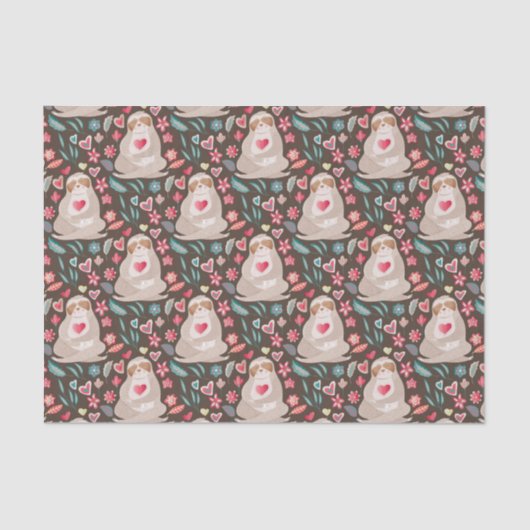 Valentijn Sleufpatroon Tissuepapier (Voorkant)