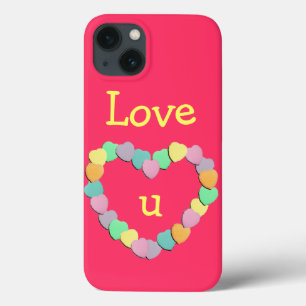 Valentijn Snoep Harten hart iPhone 13 Hoesje