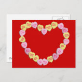 Valentijn Snoep Harten hart Feestdagenkaart (Voorkant / Achterkant)