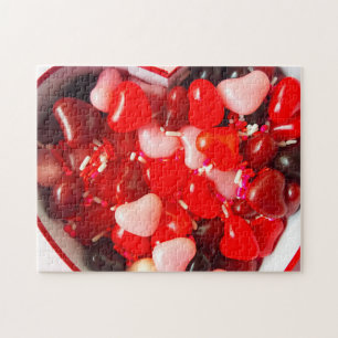 Valentijn snoep harten legpuzzel