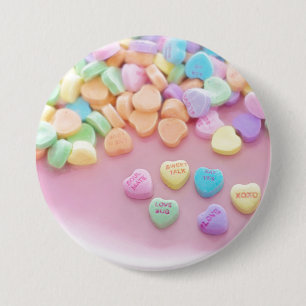 Valentijn Snoep Ronde Button 7,6 Cm
