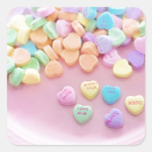 Valentijn Snoep Vierkante Sticker