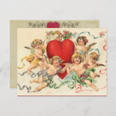  Valentijn Speelse Cherubs Briefkaart (Voorkant / Achterkant)