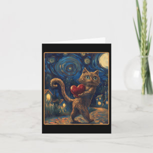 Valentijn Starry Night Van Gogh T-shirt Kat Valent Kaart